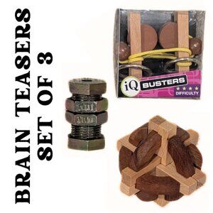 IQ Busters Brainteaser Set 3 Puzzles Rope Nutcase Globe